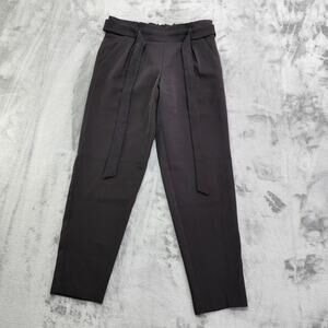Flirtatious Young Contemporary Pants Womens M Black Tie Belt Pleated Tapered